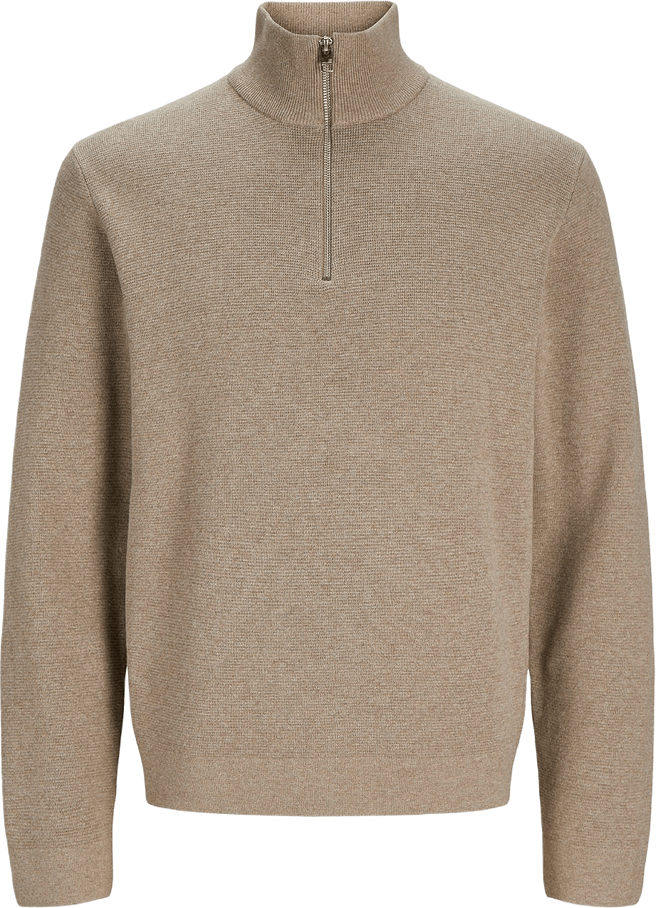 Tröja half-zip Milano, från Jack & Jones, i färgen Greige Melange.