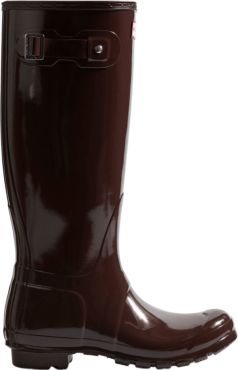 WOMENS ORIGINAL TALL GLOSS BOOT, från Hunter, i färgen Chocolate Brown.