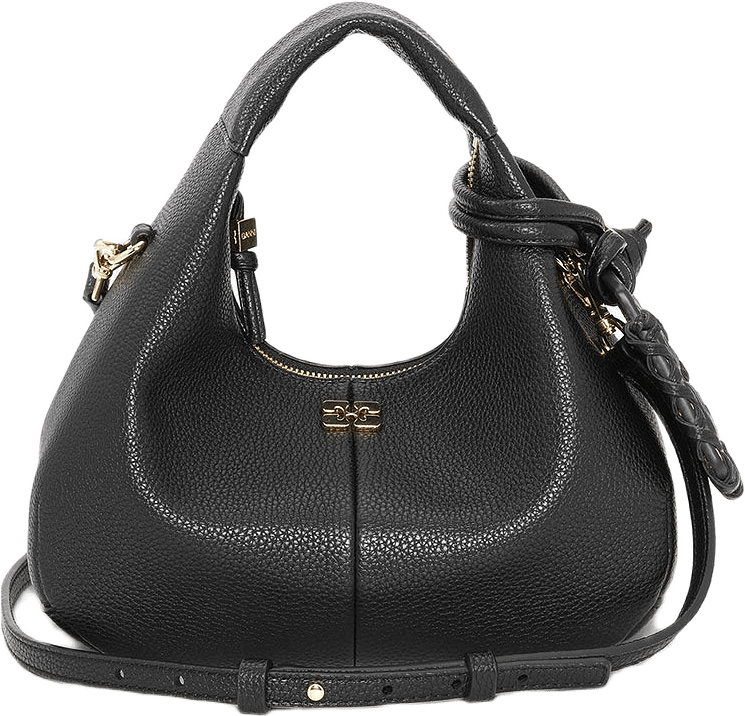 Hobo Mini Grained, från GANNI, i färgen Black.