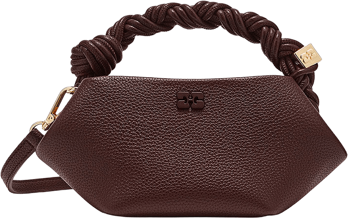 Bou Bag Mini Grained, från GANNI, i färgen Chicory Coffee.