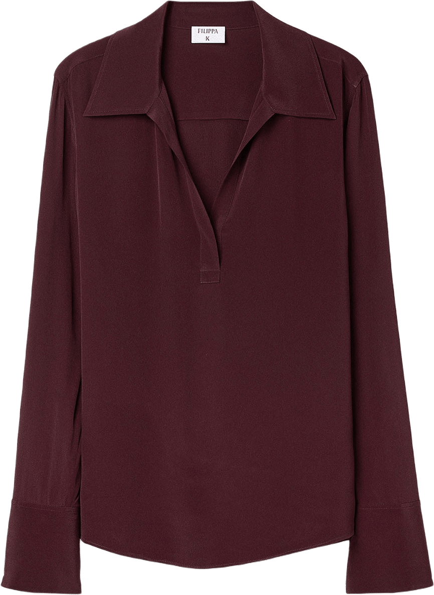 Half Placket Blouse, från Filippa K, i färgen Dark Burgundy.