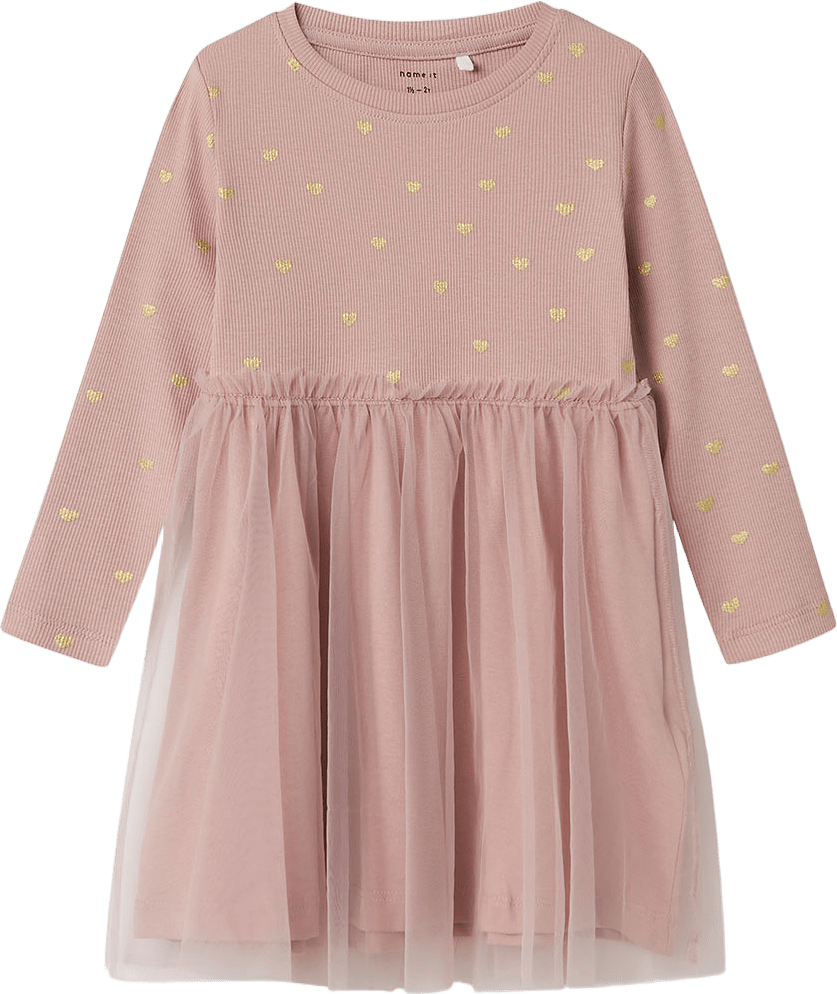 NADJA LS DRESS, från Name It, i färgen Grey Melange.