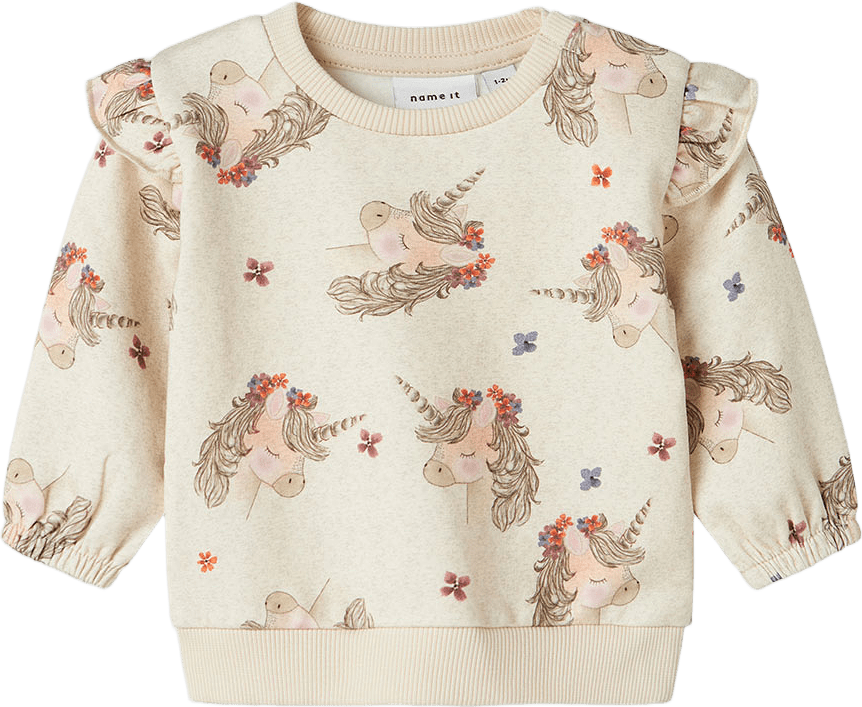 Nbfnoise Ls Sweat Bru, från Name It, i färgen Peyote Melange.