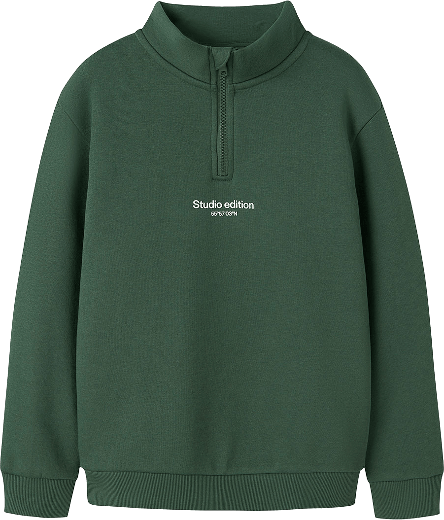 Nkmbrody Ls Nreg Sweat Zip Bru Noos, från Name It, i färgen Rosin.