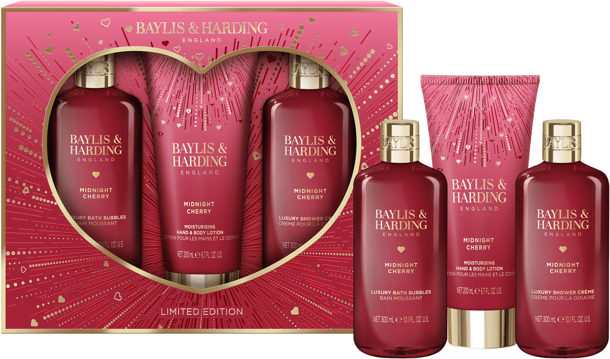 Midnight Cherry Luxury Body Trio Gift Set, från Baylis & Harding.
