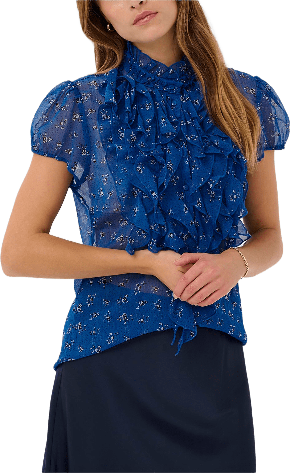 LiljaSZ Crinkle Shirt, från Saint Tropez, i färgen Crimson Mini Floral.