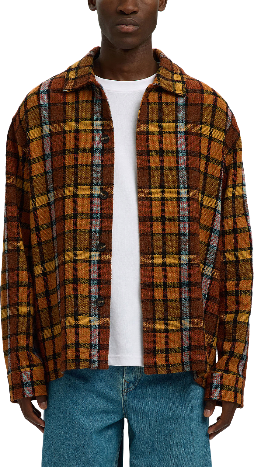 SLHRLXTOBY NF OVERSHIRT, från Selected Homme, i färgen Symphonic Sunset Multi Checks.