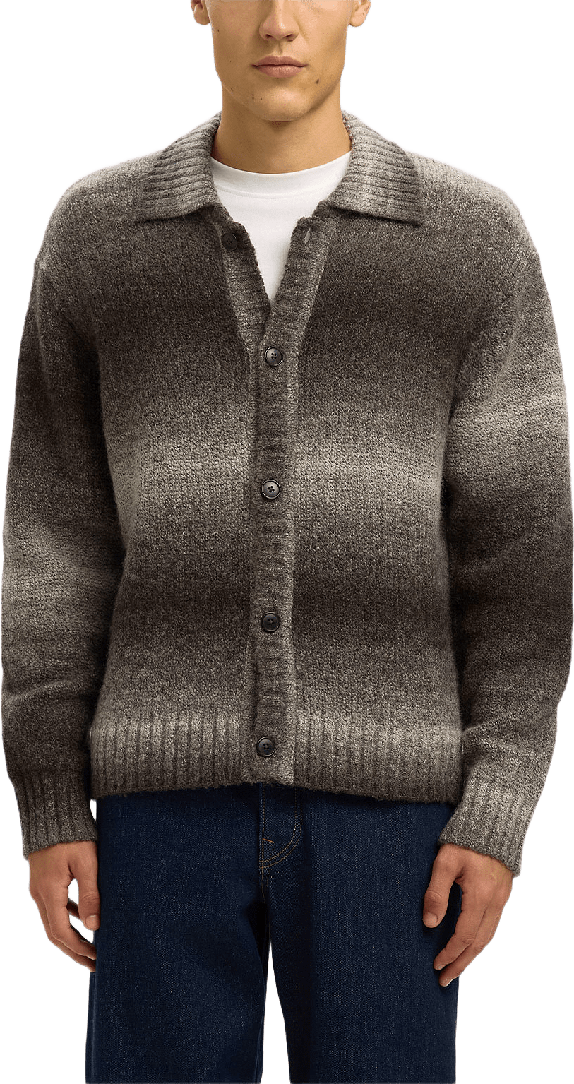SLHGAARD LS KNIT RELAXED POLO CARDIGAN, från Selected Homme, i färgen Delicioso Angora.