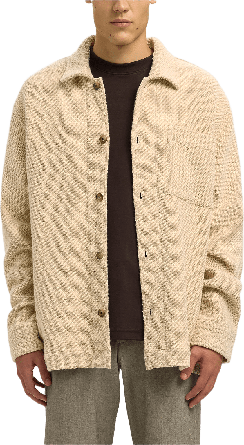 SLHREGFRED Overshirt, från Selected Homme, i färgen Egret Structured.