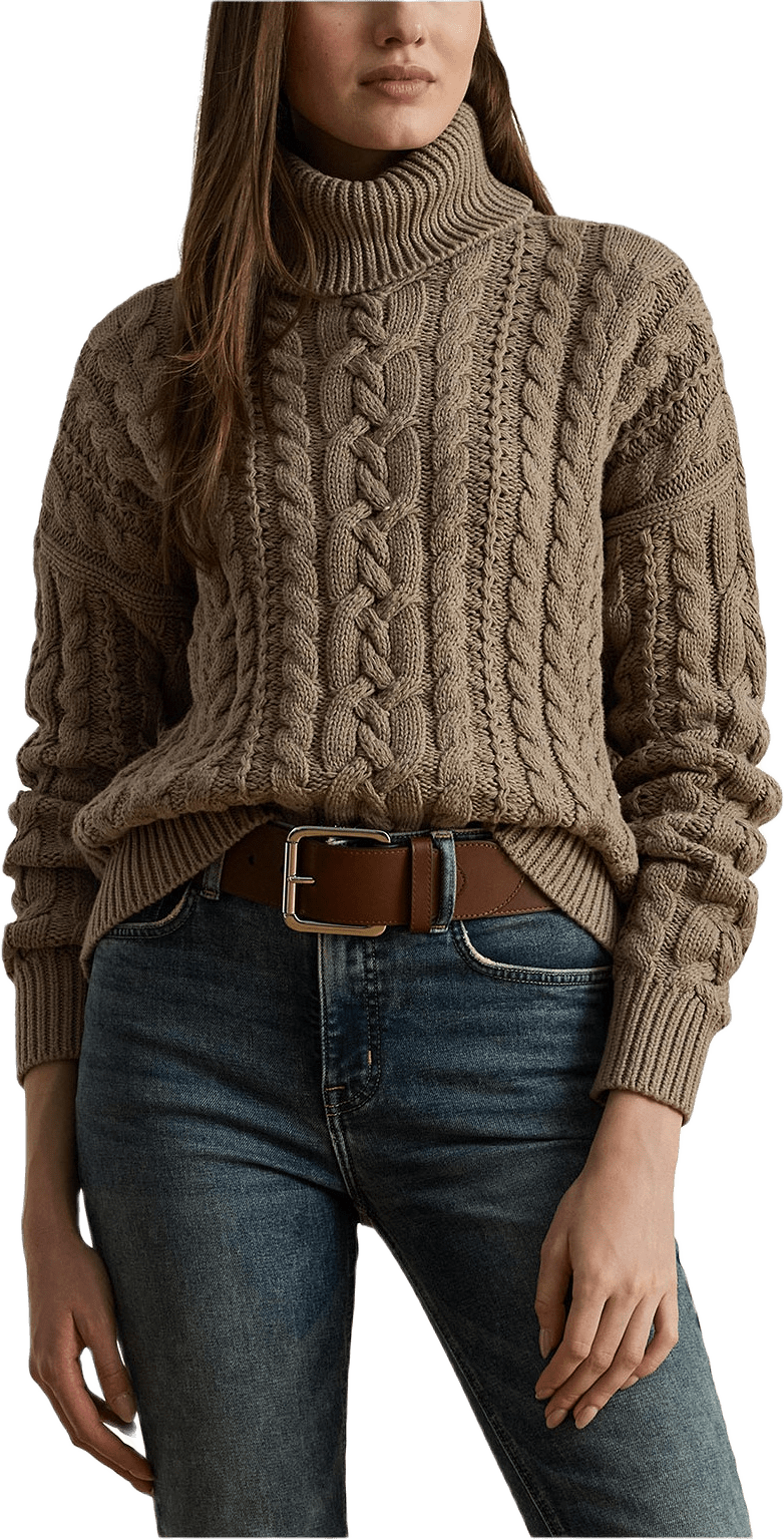 Cable-Knit Turtleneck Sweater