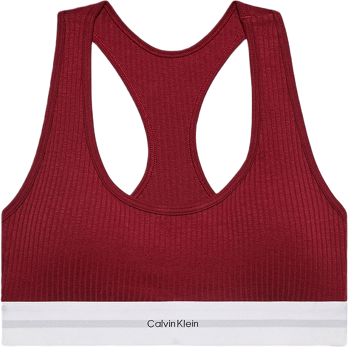 Bralette, lättvaderad i mjuk ribbad Bomullmodalsblandning., från Calvin Klein, i färgen Fall Berry.