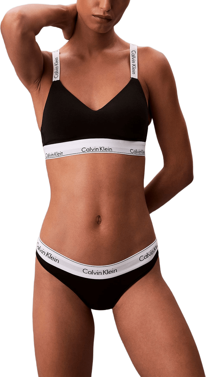Bralette med vadderad support i skön Bomull & modal blandning., från Calvin Klein, i färgen Black.