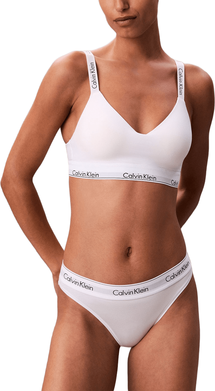 Bralette med vadderad support i skön Bomull & modal blandning., från Calvin Klein, i färgen White.