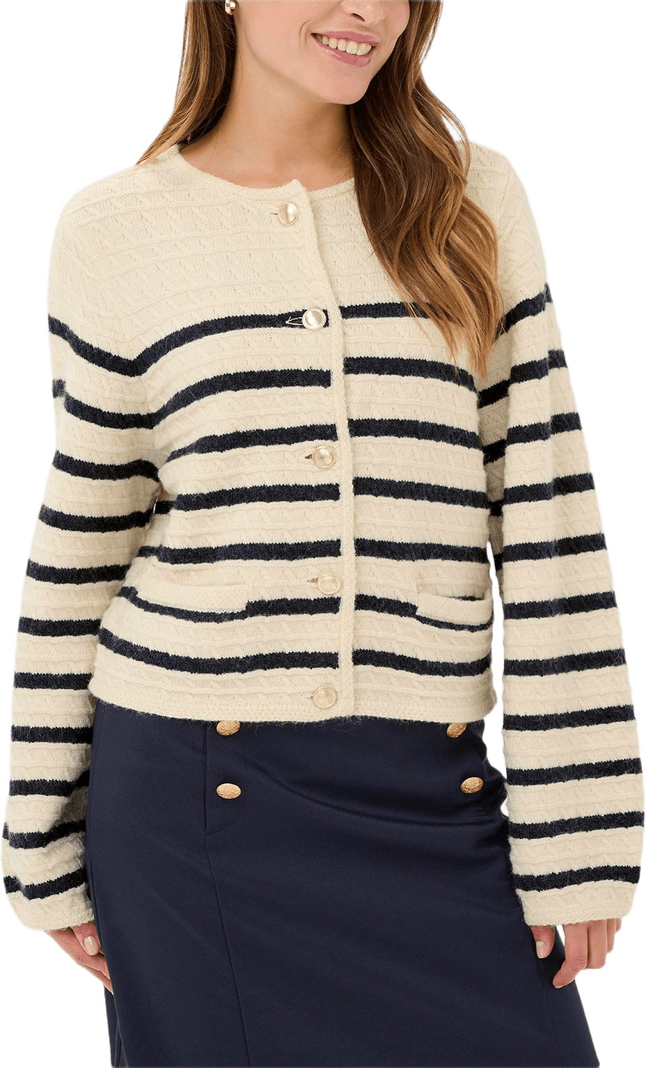 OlenaSZ Cardigan, från Saint Tropez, i färgen Seedpearl.