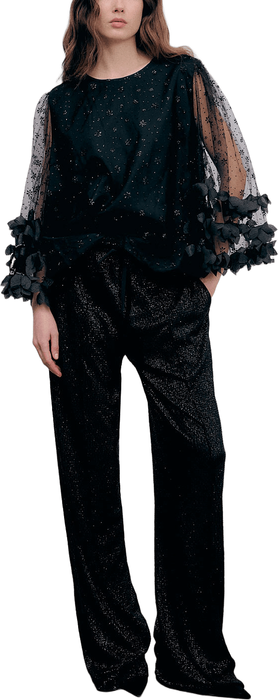 Carisma Top, från Ida Sjöstedt, i färgen Black/Black Glitter.