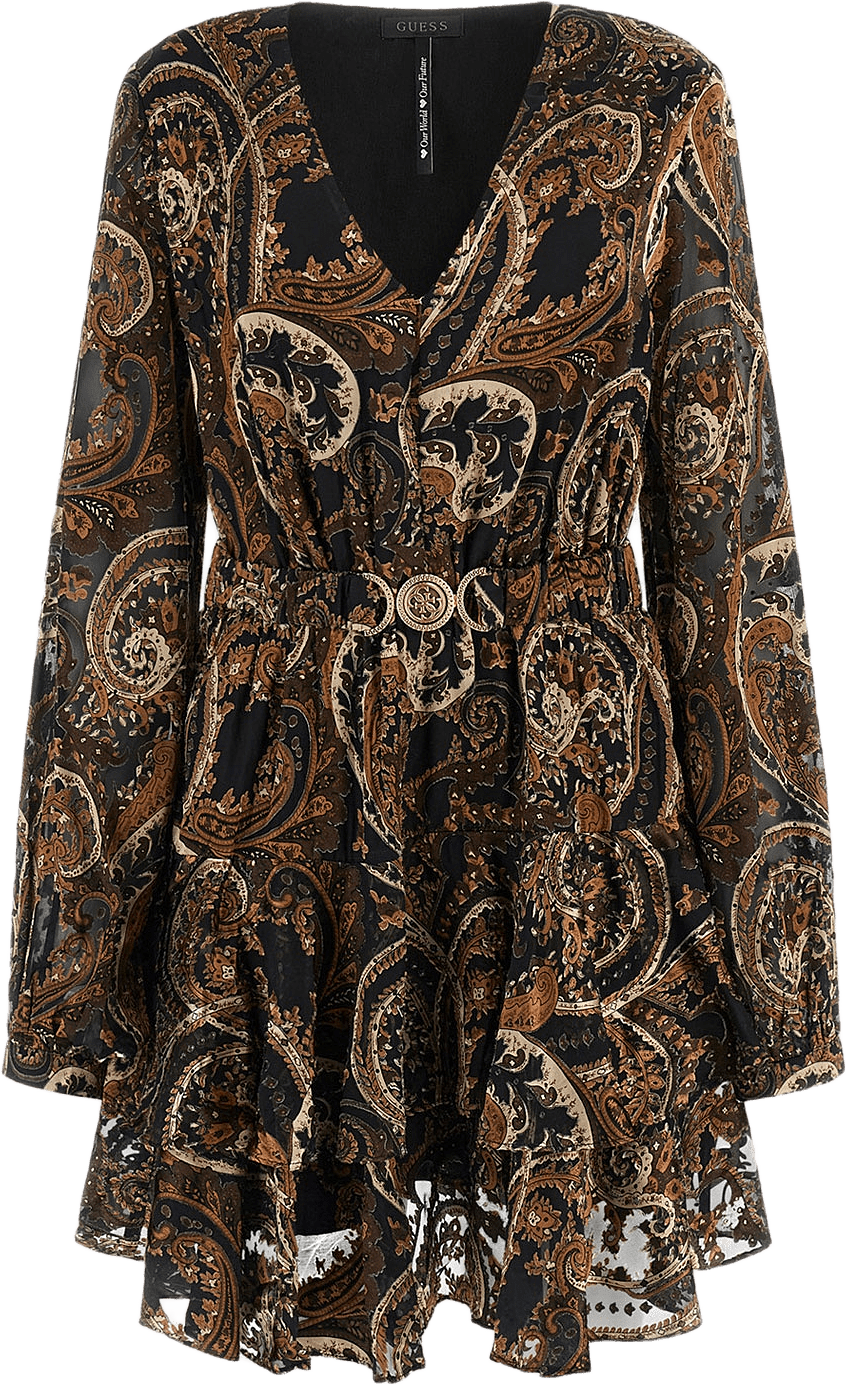 Clarisse Deep Neck Flare Dress