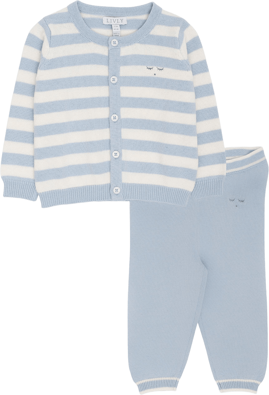 Stripes Knit Set, från Livly, i färgen Blue.