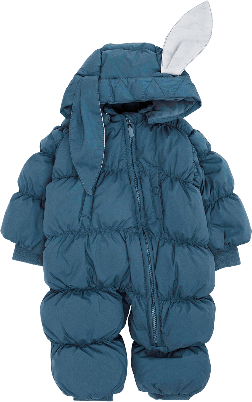 Puffer Bunny Overall, från Livly, i färgen Petrol Blue.