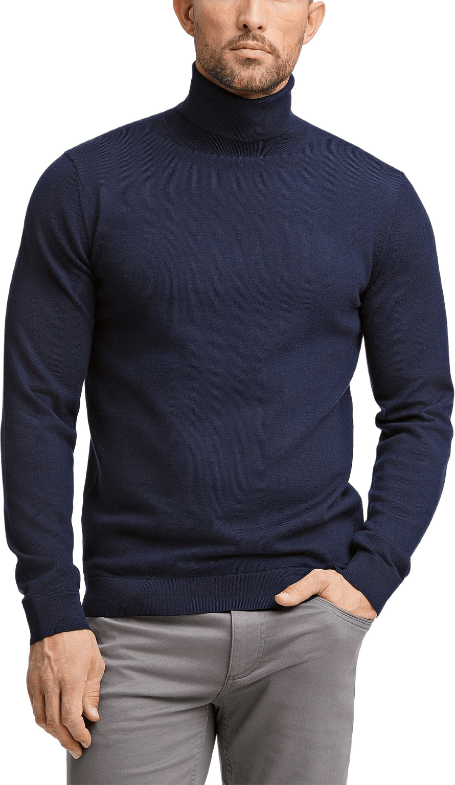100% Merino Roll Neck Knit