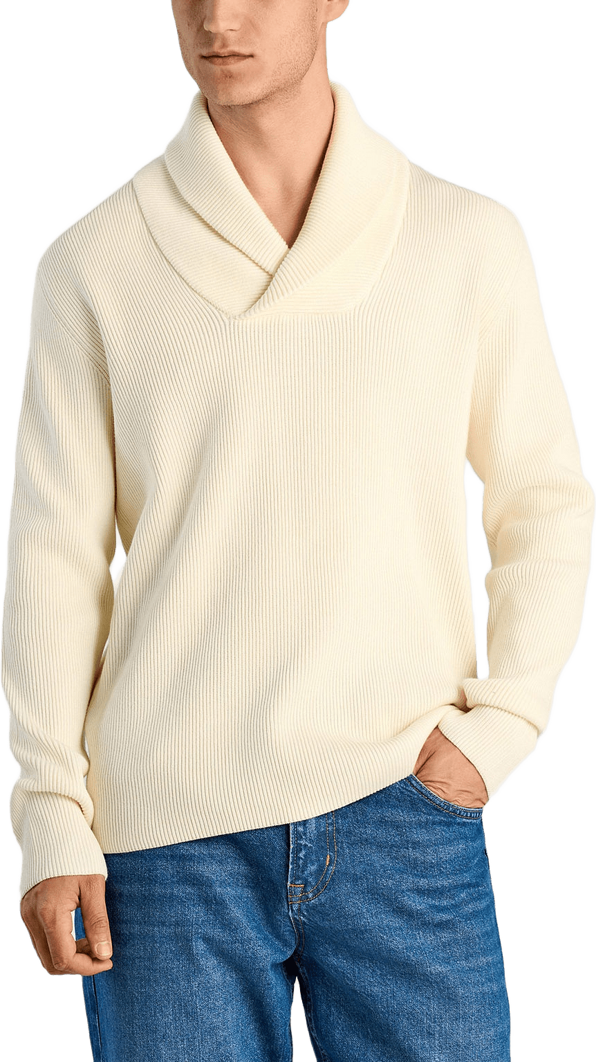 Shawl Collar Rib Knit