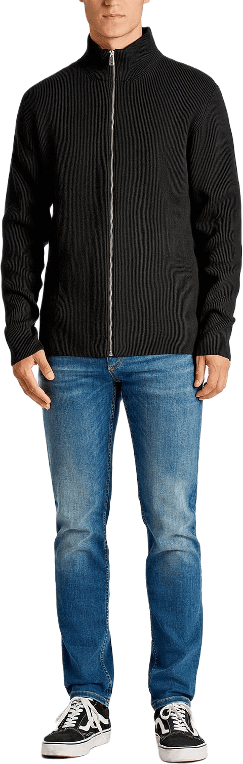 Knitted Zip Cardigan Knit, från Lindbergh, i färgen Black.