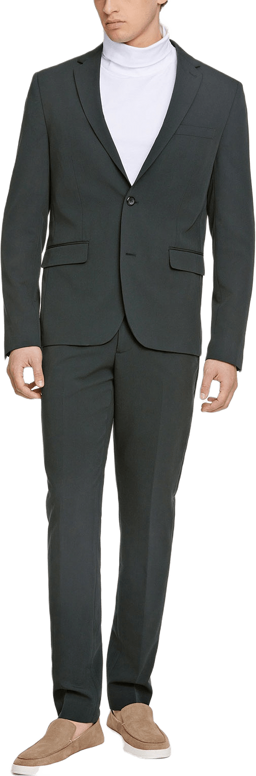 Fine Twill Stretch Suit, från Lindbergh, i färgen Dk Green Mix.