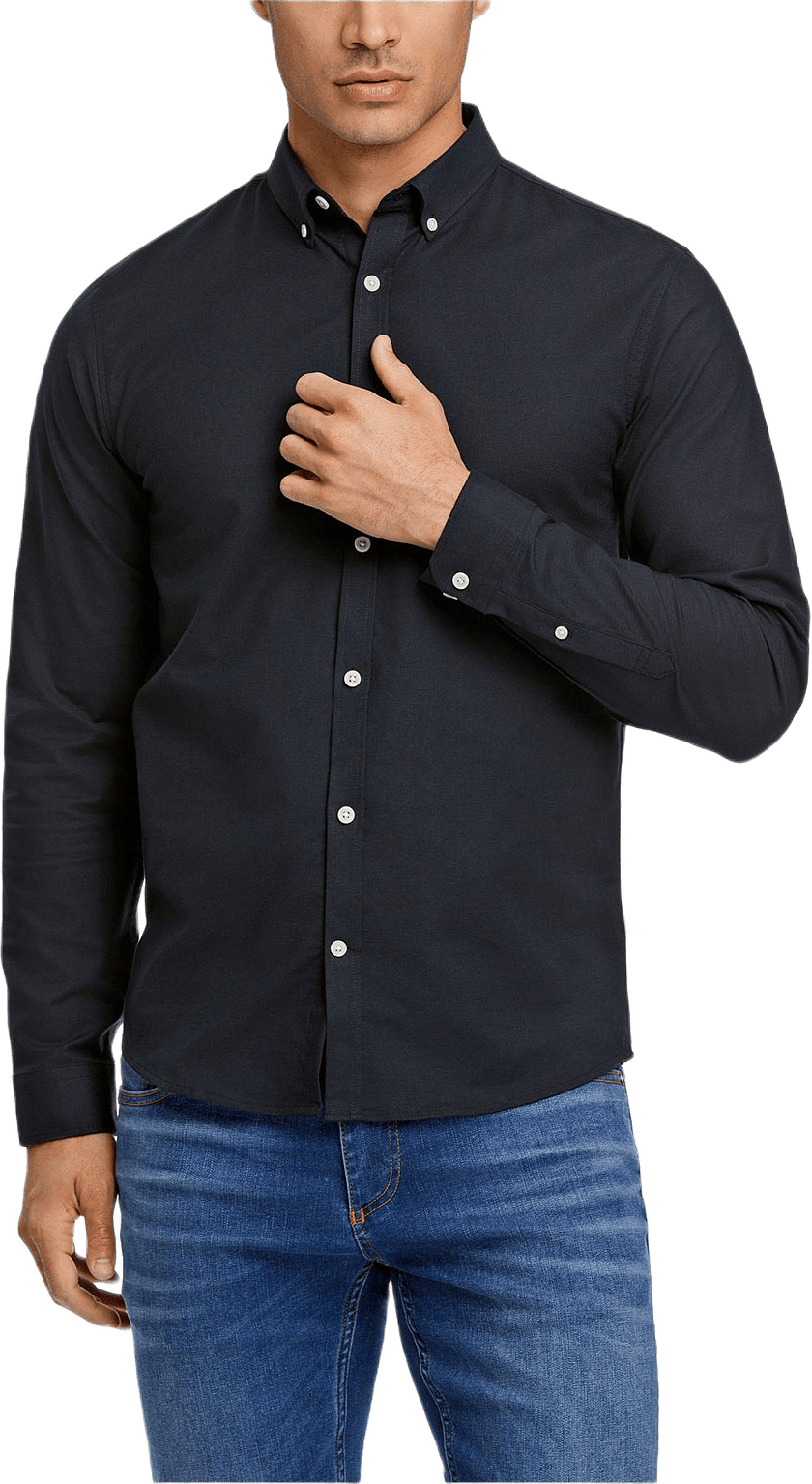 Oxford Superflex Shirt L/S, från Lindbergh, i färgen Black.