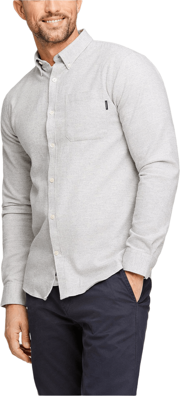 Lindbergh Brushed twill Shirt L/S, från Lindbergh, i färgen Lt Grey.