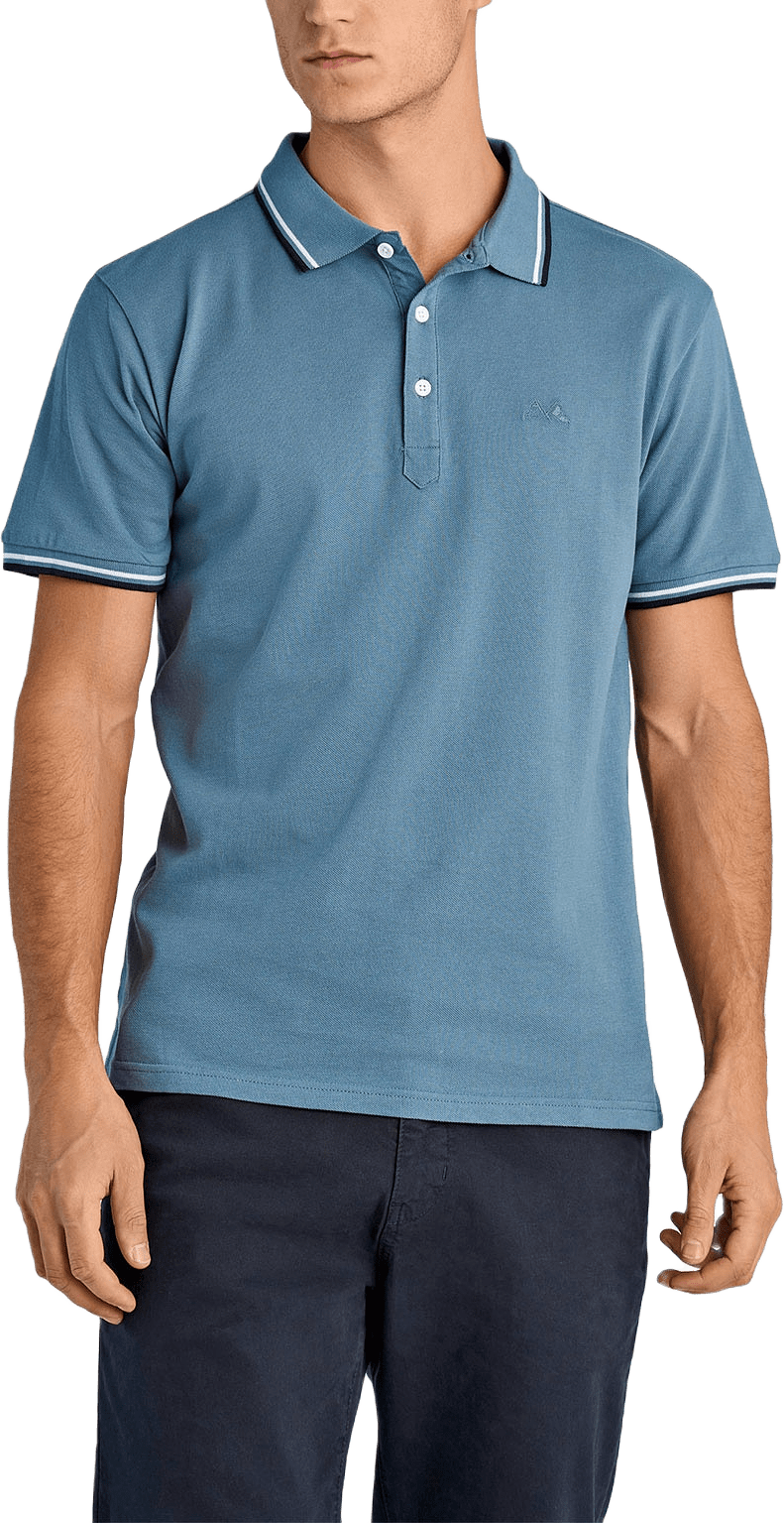 Polo shirt w. contrast piping