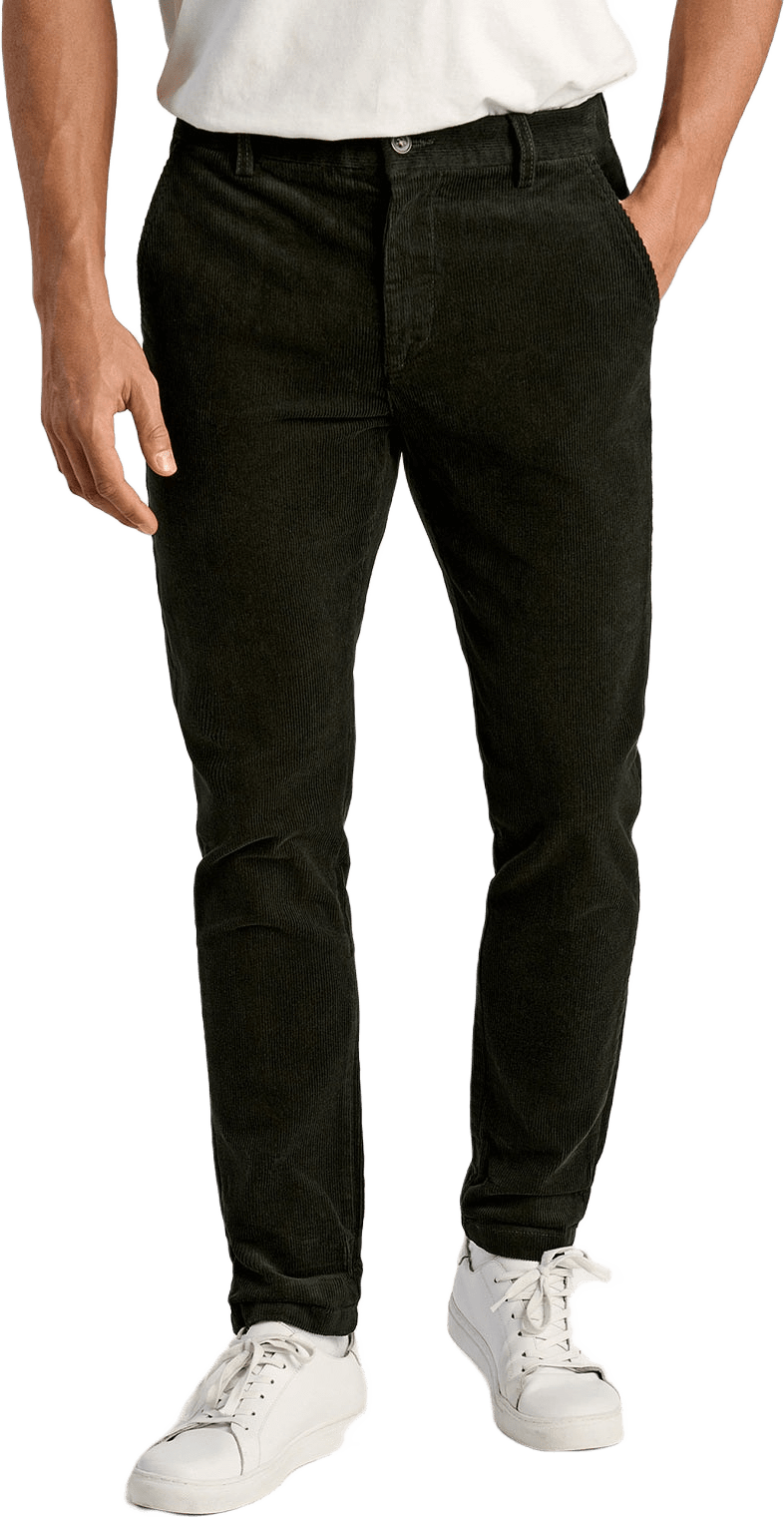 Cropped Corduroy Pants, från Lindbergh, i färgen Dk Army.