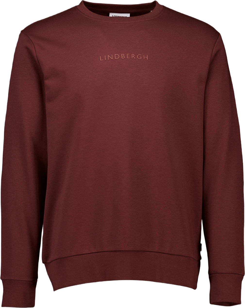 Logo Chest Print O-Neck Sweat, från Lindbergh, i färgen Burgundy.