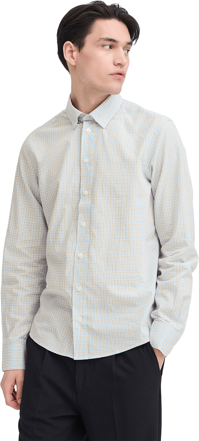 Jonsson Small Checked Shirt, från Casual Friday, i färgen Vista Blue.
