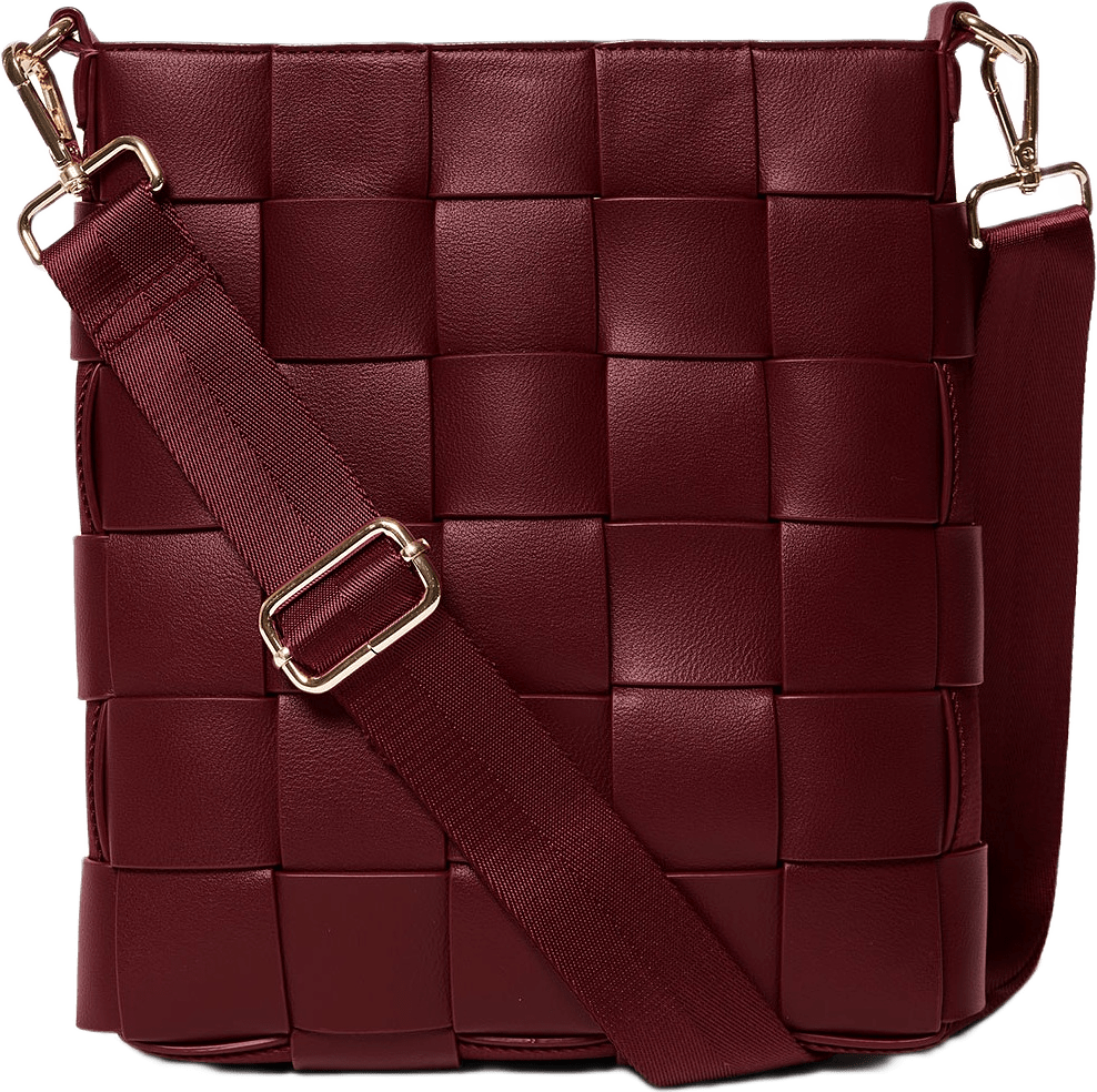 Braided Strap Shoulder Bag, från Ceannis, i färgen Wine.