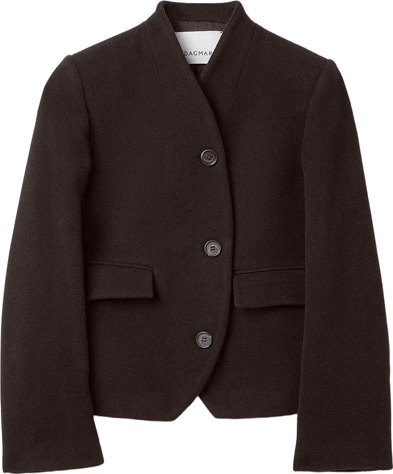 Short Curved Jacket, från Dagmar, i färgen Chocolate Brown.