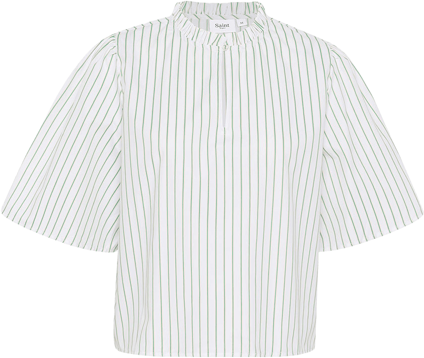 LiviaSZ Blouse, från Saint Tropez, i färgen Ice Green Briar Stripe.