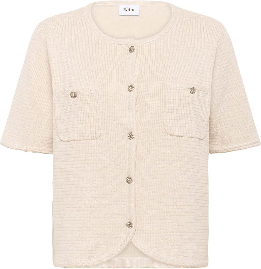 LeciaSZ Cardigan, från Saint Tropez, i färgen Fog Melange.