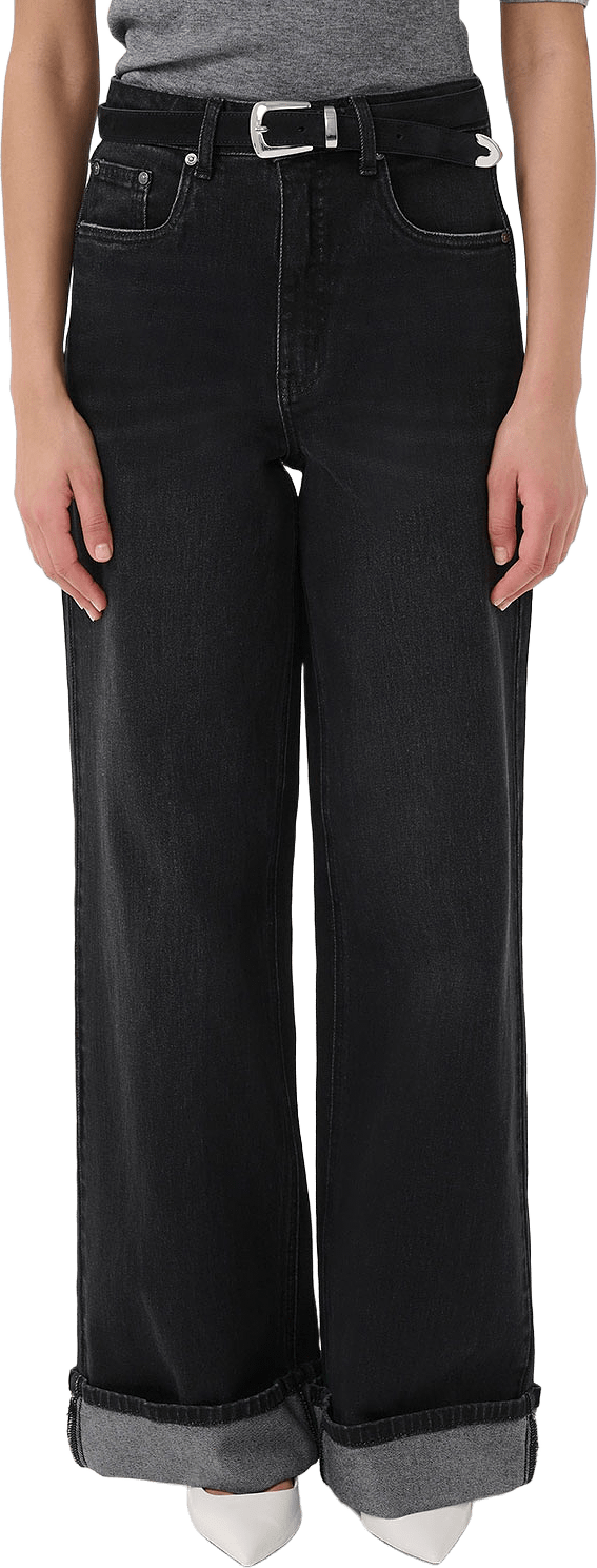 GZsara HW wide jeans NOOS, från Gestuz, i färgen Washed Dark Black.