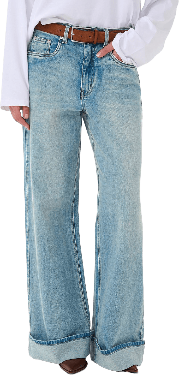 GZsara HW wide jeans NOOS, från Gestuz, i färgen Washed Blue.