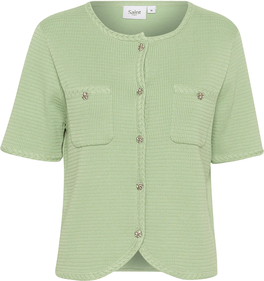 LeciaSZ Cardigan, från Saint Tropez, i färgen Smoke Green.