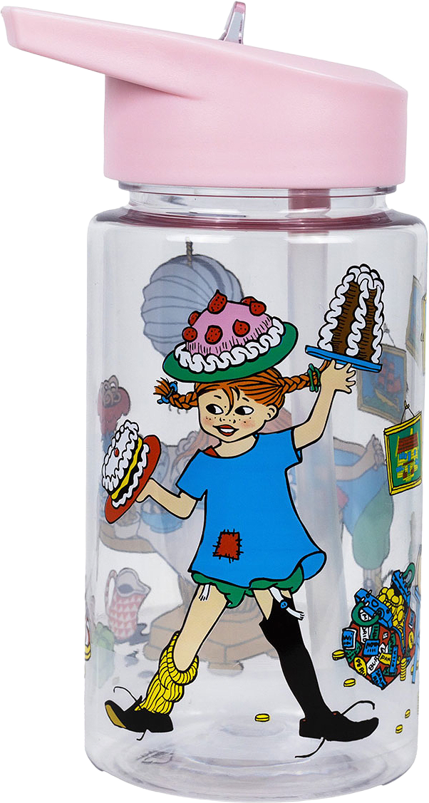 Pippi Födelsedag, Vattenflaska i plast, från PIPPI, i färgen Transparent.