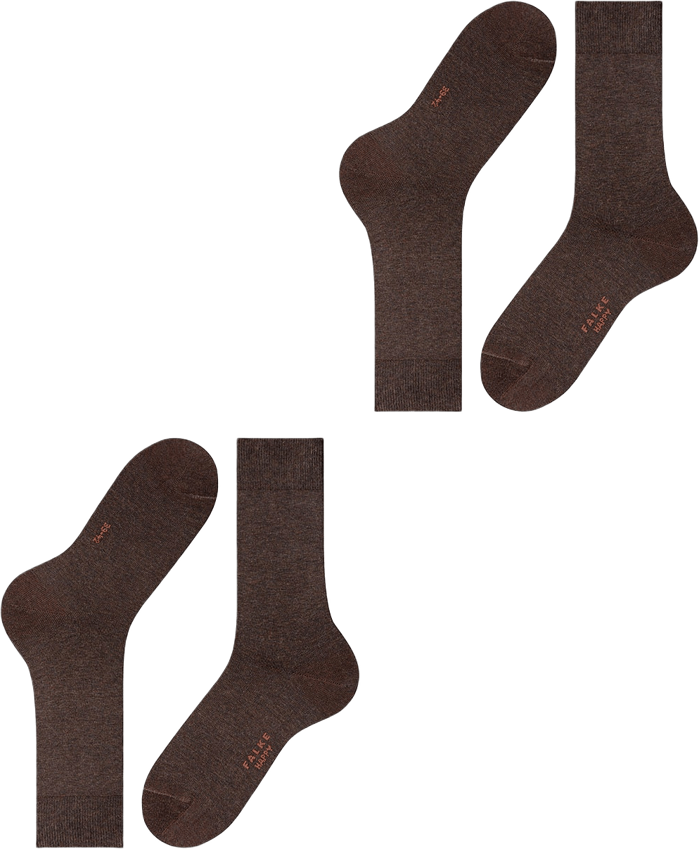 Happy 2-Pack Socks, från Falke, i färgen Dark Brown.