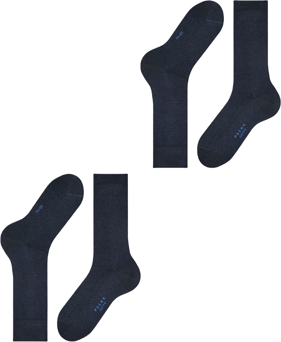 Happy 2-Pack Socks, från Falke, i färgen Dark Navy.