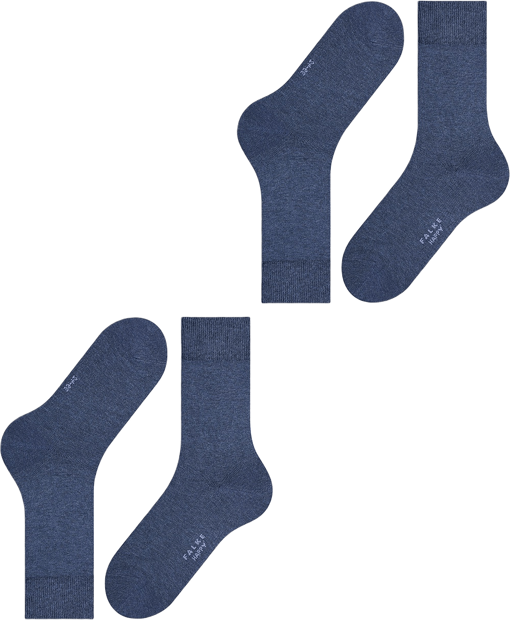 Happy 2-Pack Socks, från Falke, i färgen Navy Mel.