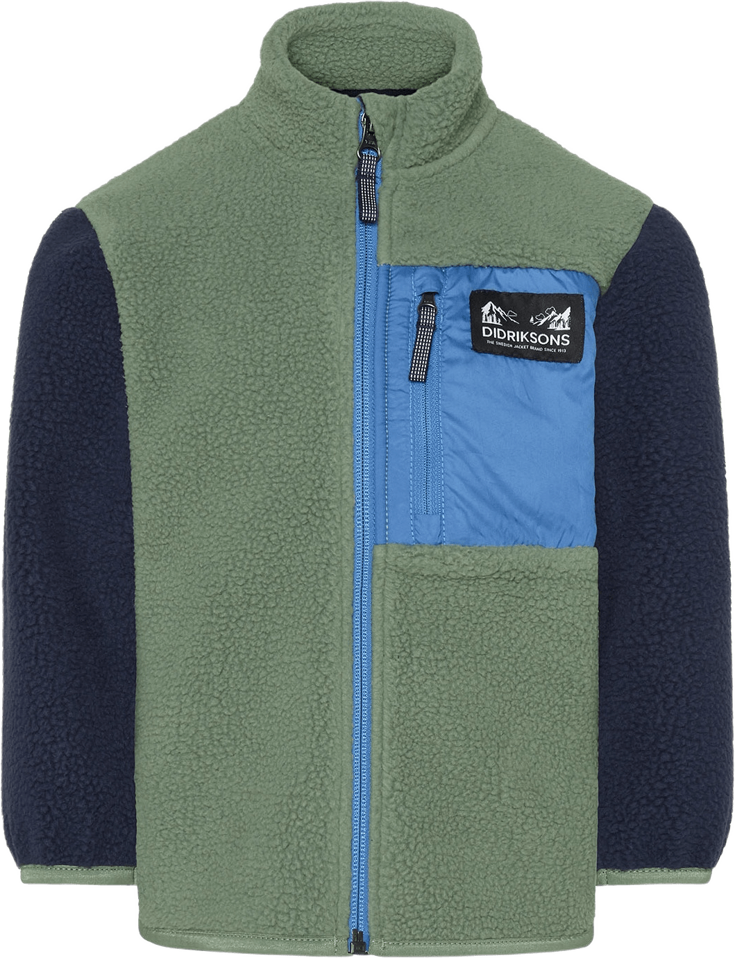 Anten Kids Full-Zip, från Didriksons, i färgen Light Moss.