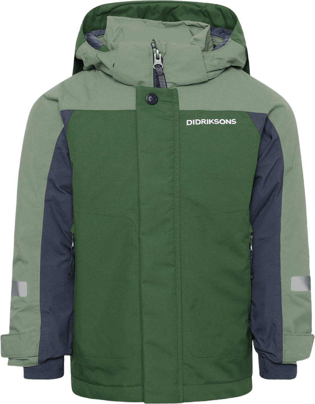 Neptun Kids Jacket, från Didriksons, i färgen Pine Green.
