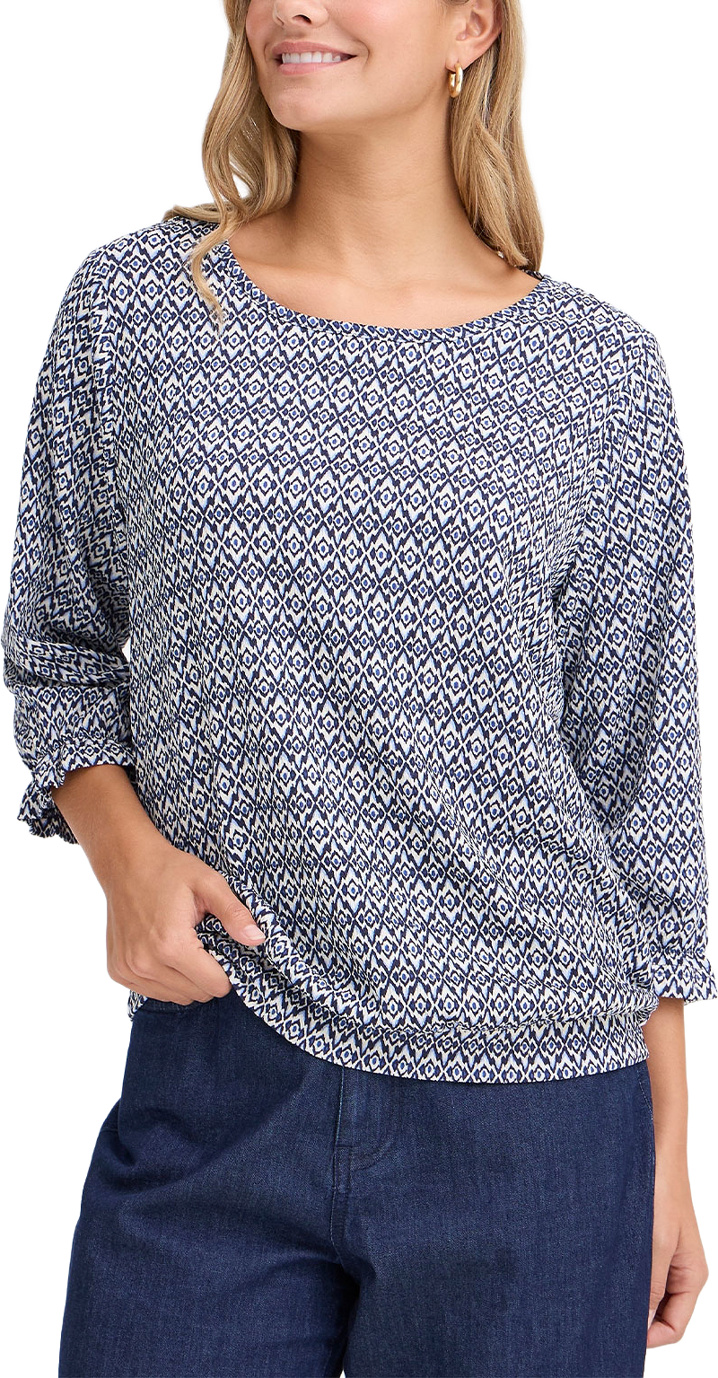 FRSLOANE TEE 1, från Fransa, i färgen Ethnic Lines Navy.