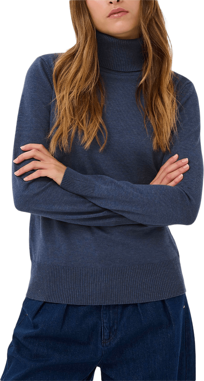 Roller Neck Sweater, från Saint Tropez, i färgen Vintage Indigo Melange.