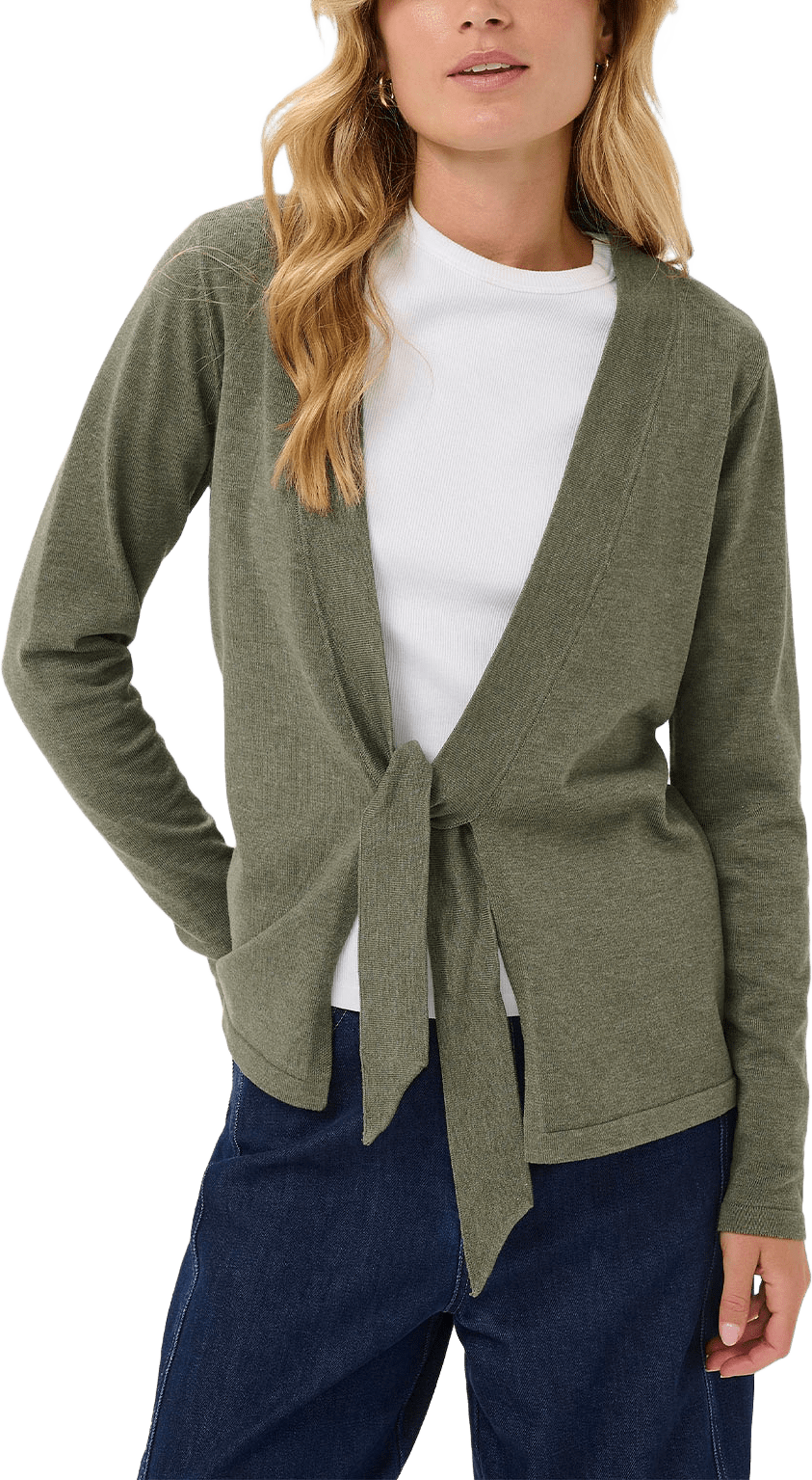 MilaSZ Tie Cardigan, från Saint Tropez, i färgen Agave Green Melange.