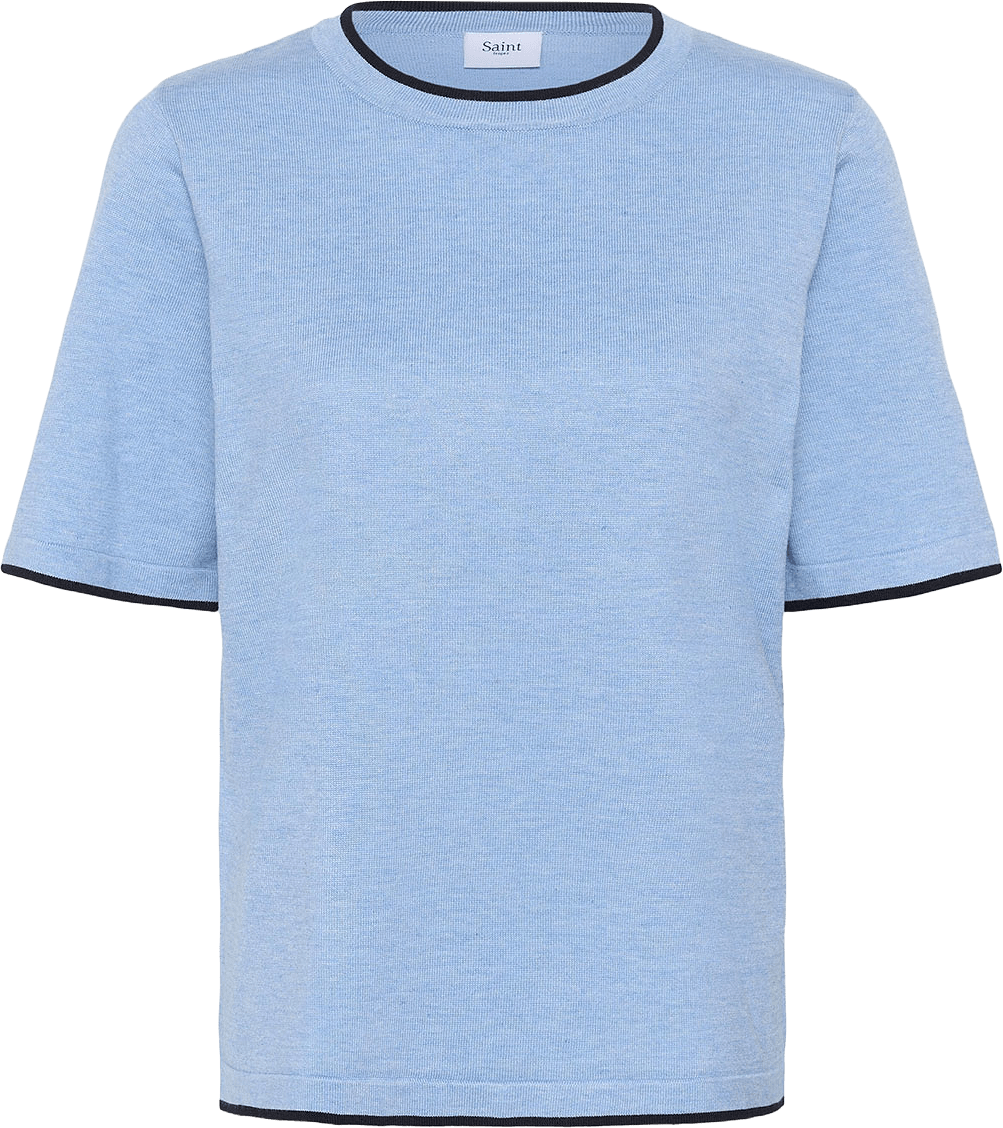 MilaSZ Contrast Stripe Pullover, från Saint Tropez, i färgen Allure Nightsky Contrast Str..