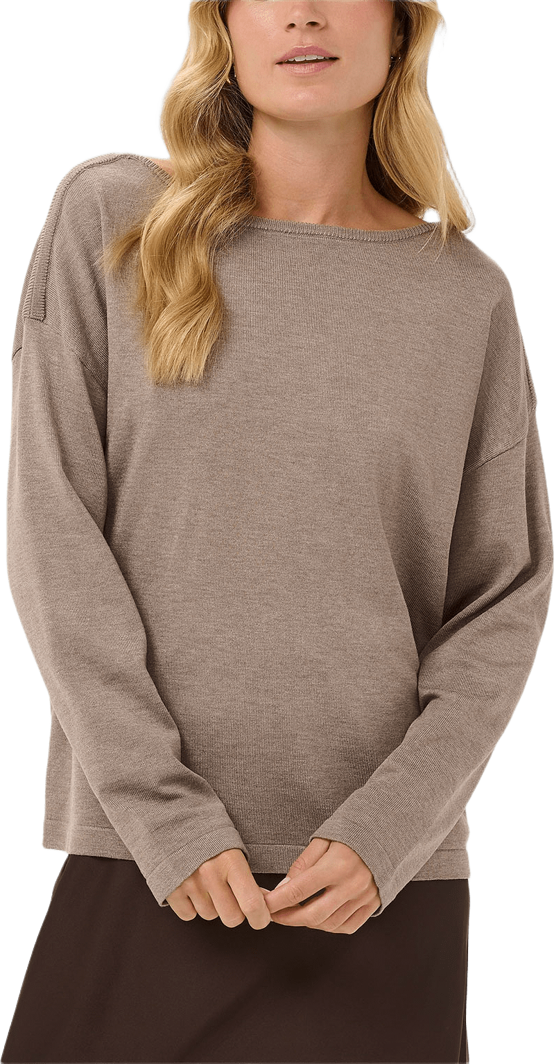 NillieSZ Solid Boatneck Pullover, från Saint Tropez, i färgen Atmos Melange.